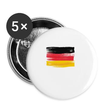 (Deutsche Flagge) - Buttons klein 25 mm (5er Pack) - Weiß - Vorne