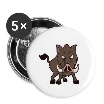 Funny Funny Wild Boar Hobby Hunting Hunting Hunters - Buttons small 1''/25 mm (5-pack) - white - Front
