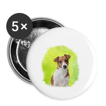 jack russell - Buttons small 1''/25 mm (5-pack) - white - Front