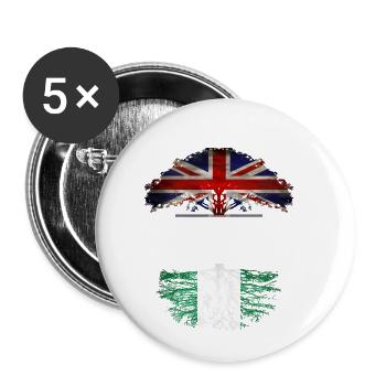 Briten gewachsen mit nigerianischen Wurzeln - Buttons klein 25 mm (5er Pack) - Weiß - Vorne