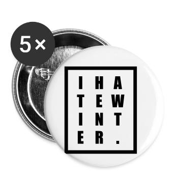 Ich hasse Winter - Buttons klein 25 mm (5er Pack) - Weiß - Vorne