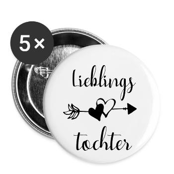 Lieblingstochter Tochter Eltern Spruch Geschenk - Buttons klein 25 mm (5er Pack) - Weiß - Vorne
