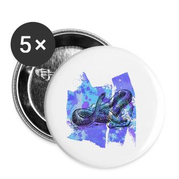 snake snake snake python t shirt - Buttons small 1''/25 mm (5-pack) - white - Front