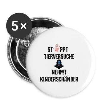 Animal welfare Animal testing Animal love monkey gift - Buttons small 1''/25 mm (5-pack) - white - Front