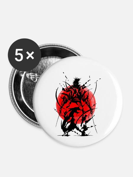 Samurai, Samurai, Japan, Japaner, Krieger, - Buttons klein 25 mm (5er Pack) - Weiß