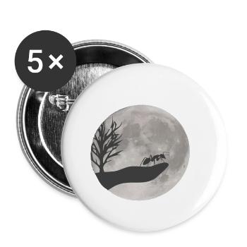 Dessin de fourmi - Lot de 5 petits badges (25 mm) - blanc - Devant