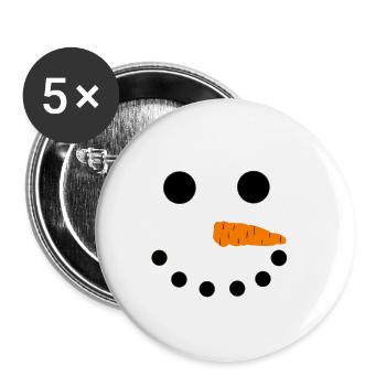 Schneemann Gesicht Schneemann Kostüm Xmas - Buttons klein 25 mm (5er Pack) - Weiß - Vorne