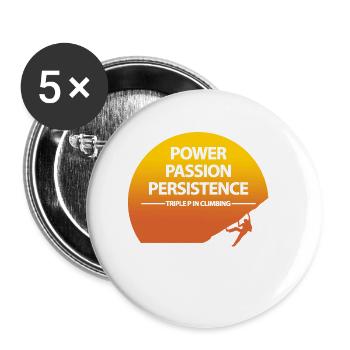 Climbing Bouldering Free Climbing Gift - Buttons small 1''/25 mm (5-pack) - white - Front