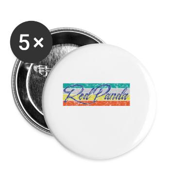 Petite inscription Panda utilisée - Lot de 5 petits badges (25 mm) - blanc - Devant