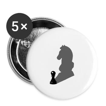 Schach Spieler Pferd Springer Bauer Geschenk - Buttons klein 25 mm (5er Pack) - Weiß - Vorne