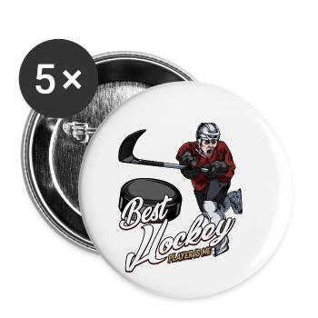 Best Ice Hockey Player | Eishockey Geschenkidee - Buttons klein 25 mm (5er Pack) - Weiß - Vorne