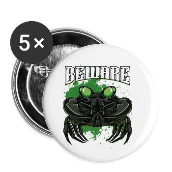Modern Krabbe | Krebstier Meeresbewohner Geschenk - Buttons klein 25 mm (5er Pack) - Weiß - Vorne