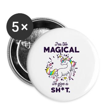 To Magical to give something on gift idea - Buttons small 1''/25 mm (5-pack) - white - Front