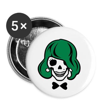 Skelett zum Haare färben - Buttons klein 25 mm (5er Pack) - Weiß - Vorne