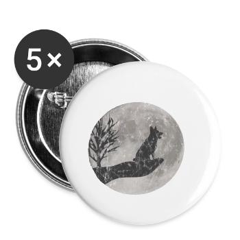 Dessin de berger allemand utilisé look - Lot de 5 petits badges (25 mm) - blanc - Devant