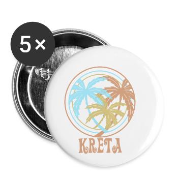 Kreta - Buttons klein 25 mm (5er Pack) - Weiß - Vorne