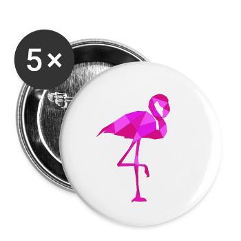 flamant - Lot de 5 petits badges (25 mm) - blanc - Devant