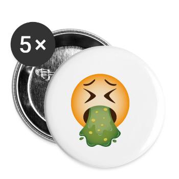 Vomissement vomi remis vomi - Lot de 5 petits badges (25 mm) - blanc - Devant
