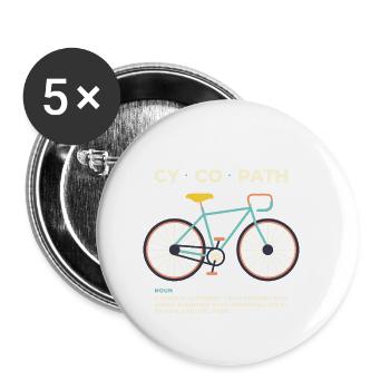Lustig Fahrradfahren Rennrad Fahrrad Rad Geschenk - Buttons klein 25 mm (5er Pack) - Weiß - Vorne