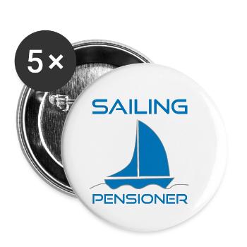 Pension sailing pension gift idea sailors - Buttons small 1''/25 mm (5-pack) - white - Front