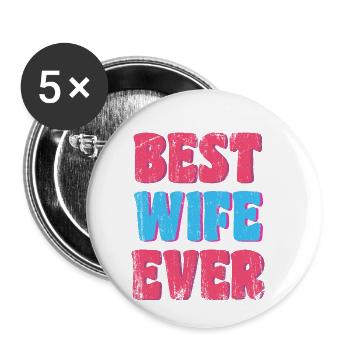 Best Wife in the World - Buttons small 1''/25 mm (5-pack) - white - Front