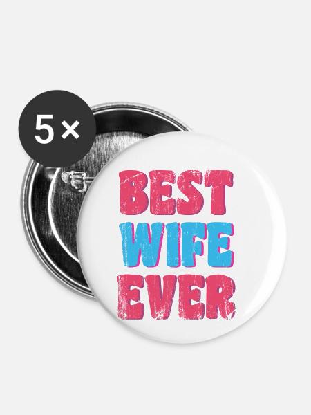 Beste Ehefrau der Welt - Buttons klein 25 mm (5er Pack) - Weiß