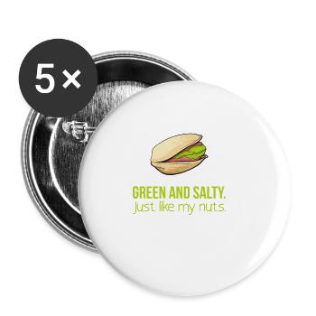 Drôle de Pistazie Nuss Pistache cadeau de pistache Pistacia - Lot de 5 petits badges (25 mm) - blanc - Devant