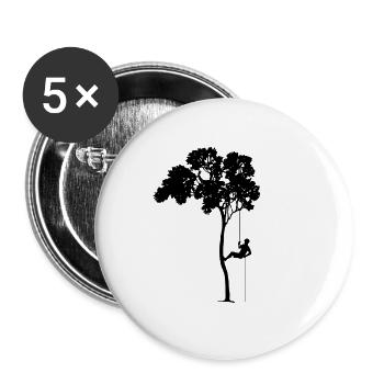 Tree climbing abseiling gift hobby profession - Buttons small 1''/25 mm (5-pack) - white - Front