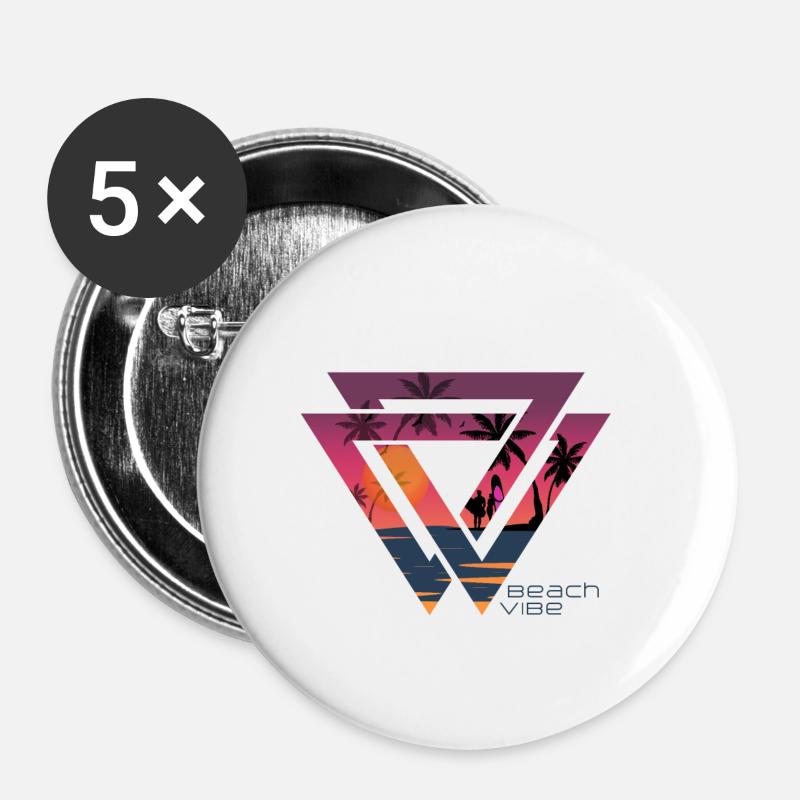 Beach - Buttons small 1''/25 mm (5-pack) - white