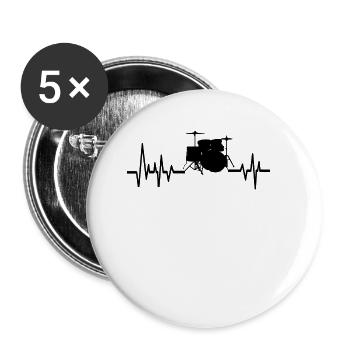 Battement de battement de batteur batteur Drums Drums Drummer - Lot de 5 petits badges (25 mm) - blanc - Devant
