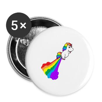 Unicorn Fart Gift for Unicorn Lovers - Buttons small 1''/25 mm (5-pack) - white - Front