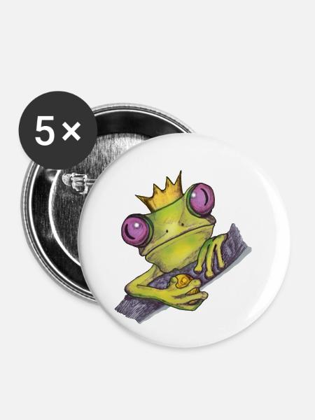 Froschkoenig - Buttons klein 25 mm (5er Pack) - Weiß