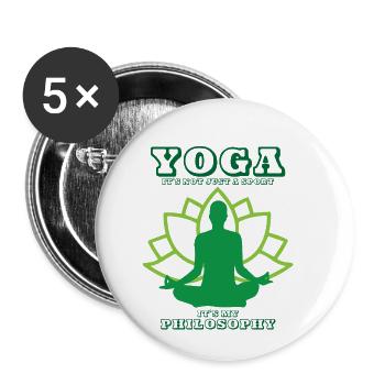 Yoga Lotus Meditation Sport - Buttons small 1''/25 mm (5-pack) - white - Front