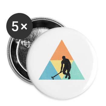 Hockey - Buttons klein 25 mm (5er Pack) - Weiß - Vorne