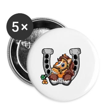 Lucky Horse Mom Mama cheval cheval maman - Lot de 5 petits badges (25 mm) - blanc - Devant
