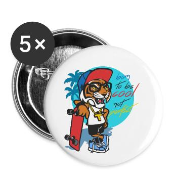 born to be cool, not perfect - Buttons small 1''/25 mm (5-pack) - white - Front