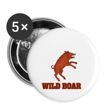 Wild Boar Hunter Bache Sau Boar Gift Hunting - Buttons small 1''/25 mm (5-pack) - white - Front