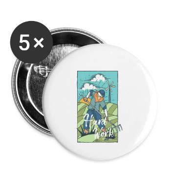 Agriculteur (passe-temps) | Tshirt & Cadeau - Lot de 5 petits badges (25 mm) - blanc - Devant