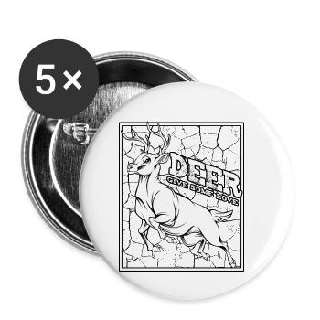 Trendy deer saying | Forest Animal Wild Gift - Buttons small 1''/25 mm (5-pack) - white - Front