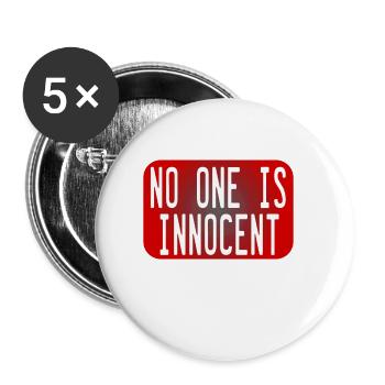 Sagen Sie der Welt, dass "Niemand unschuldig ist" von - Buttons klein 25 mm (5er Pack) - Weiß - Vorne