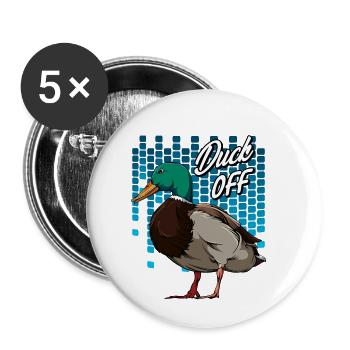 Trendy Duck Word Game | Duck off bird gift - Buttons small 1''/25 mm (5-pack) - white - Front
