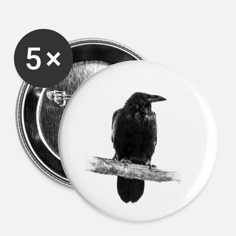 Crow Crow - Buttons small 1''/25 mm (5-pack) - white