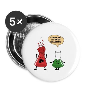Conception de thé en tube à essai Science - Lot de 5 petits badges (25 mm) - blanc - Devant