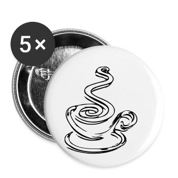 kaffee tasse silhouette - Buttons klein 25 mm (5er Pack) - Weiß - Vorne