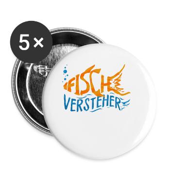 Fische Aquarium Aquaristik Aquarianer Geschenk - Buttons klein 25 mm (5er Pack) - Weiß - Vorne