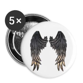 Angel raven wings - Buttons small 1''/25 mm (5-pack) - white - Front