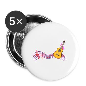 Gitarre Gitarrist Gitarrenlehrer Geschenk - Buttons klein 25 mm (5er Pack) - Weiß - Vorne