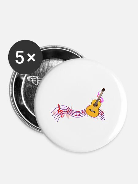 Guitar guitarist guitar teacher gift - Buttons small 1''/25 mm (5-pack) - white