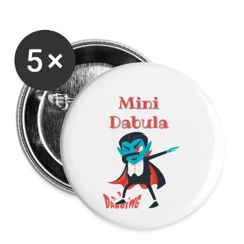 Dabula Dabbing - Buttons small 1''/25 mm (5-pack) - white - Front