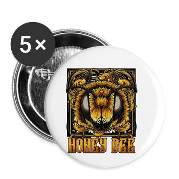Modern honeybee | Trendy bee wasp gift - Buttons small 1''/25 mm (5-pack) - white - Front
